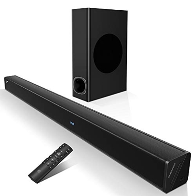 Sound Bar con subwoofer, TV 2.1 CH Soundbar, Superior Surround System, funziona con 4K & HD & Smart TV, Bluetooth 5.0 Enabled (modello: P27, 120 W)