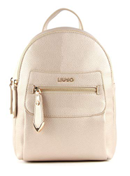 LIU.JO BACKPACK ZAINO CON MANICO TRACOLLE ORO DOOPPIA CERNIERA PER SCOMPARTI TASCA SUL DAVANTI CON CERNIERA E LOGO ORO METALLO características