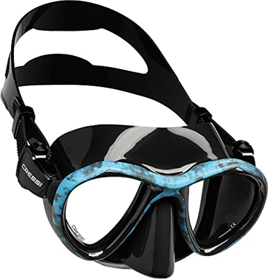 Cressi Metis Mask, Maschera per Apnea e Foto Sub, Minimo Volume Interno Unisex Adulto, Blu Hunter, Unica