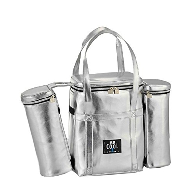 Grande borsa termica Be Cool City con due dispositivi di raffreddamento rimovibili per bottiglie 25x14x34 cm più 2 tasche per bottiglie da 1 litro con