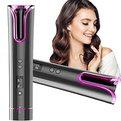 Arricciacapelli automatico capelli senza filo, ferro capelli onde larghe con 4 temperature regolabili, con display LCD e timer di ricarica di tipo C,  precio