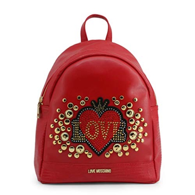 Love Moschino Women Zaino in ecopelle con strass Red Backpacks onesize