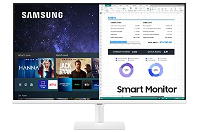 Samsung Smart Monitor M5 (S32AM503), Flat 32", 1920x1080 (Full HD), Piattaforma Smart TV (Amazon Video, Netflix), Airplay, Office 365, Wireless Dex, C