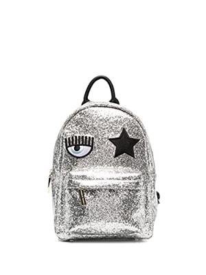 Chiara Ferragni 71SB4BO1ZS146 Zaino Eyestar piccolo argento glitter