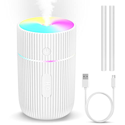 Umidificatore,Kweey Mini Umidificatore a Ultrasuoni,Purificatore d'Aria Silenzioso,con 7 Colori LED Luce Notturna,Auto spegnimento Senza Acqua e 2 mod en oferta