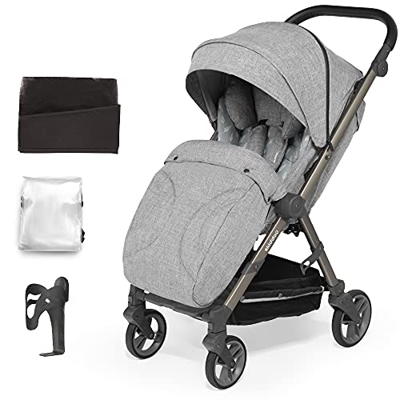 skiddoü passeggino leggero Mell, ruote grandi, passeggino da viaggio pieghevole, passeggino, ruote ammortizzanti, schienale regolabile, impermeabile, 
