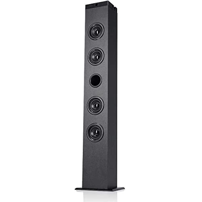 NK Altoparlante a Torre Bluetooth – Impianto di musica Bluetooth 5.0, 40 W RMS, TWS (2 torri a la ve), telecomando, ingresso ottico, RCA, coassiale, a