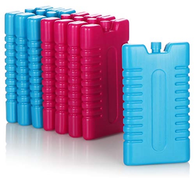 com-four® 8X Cool Pack per Borsa Termica - Elementi più freschi per Scatola Fredda - Pacchetti Freddi per la casa e Il Tempo Libero - 220 ml (Blu/Rosa