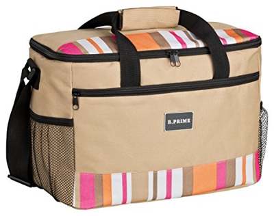 B.PRIME Borsa Termica 20L Classic - Beige - 36 x 26 x 22 cm - Borsa Isolante I Borsa Termica I Borsa da Picnic I Borsa frigo I Borsa da Campeggio I Pi