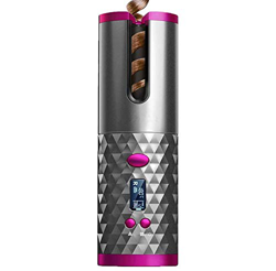 Zagon - Ferro arricciacapelli elettrico senza fili, automatico, display LCD, con ricarica USB, temperatura regolabile, 6 modalità di timer, con borsa  características