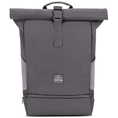 Johnny Urban Rolltop, Zaino da Donna e Uomo Grigio Scuro ALLEN LARGE, Zaino per Scuola, Università, Lavoro, Scomparto per Laptop da 15,6 pollici, Impe