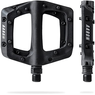 AARON Dirt - Pedali in plastica con Cuscinetti a Sfera sigillati di Alta qualità - Design Antiscivolo e Piatto, Dirt Bike, e-Bike, Mountain Bike (MTB)