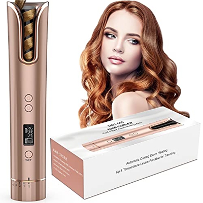 Ferro arricciacapelli automatico, 11 tipi di tempo intelligenti e 4 tipi di impostazioni del tempo di temperatura Display LCD Ferro arricciacapelli wi