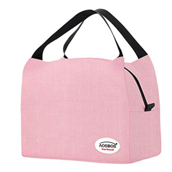 Aosbos Borsa Termica Manutenzione di Freddo e Caldo Porta Pranzo Cibo Alimentazione Lunch Box per Campeggio Lavoro Scuola, Rosa características