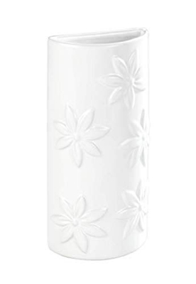 WENKO Umidificatore con motivo Fiori - Umidificatore per ambiente con ornamento floreale, adatto per il radiatore, Ceramica, 9 x 19 x 4 cm, Bianco