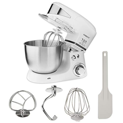 Impastatrice Sinbide-Basso Rumore Multifunzione Mixer, 6 velocità con ciotola in acciaio inossidabile e spatola, 1000W Basso Rumore per pane, pizza, d características
