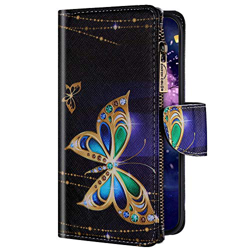Uposao Compatibile con Huawei P30 Lite Custodia a Portafoglio in Pelle [9 Slot per Schede], Custodia Multifunzione a Libro con Cerniera,Farfalla Diama precio