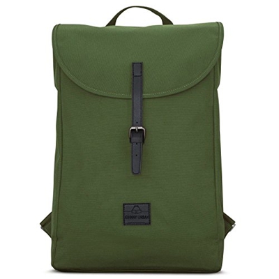 Johnny Urban Zaino Uomo e Donna Verde/Marrone Liam da PET Riciclato - Zainetto Durevole di Alta Qualità - Borsa da 13 Litri per Uso Quotidiano e Unive