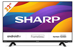 Sharp Aquos 32Di6E 32" Frameless Android 9.0 Smart TV 10 bit HD Ready LED TV, Wi-Fi, DVB-T2/S2, 1366 x 768 Pixels, Nero, suono Harman Kardon, 3xHDMI 2 en oferta
