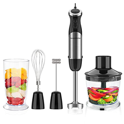 Bonsenkitchen Frullatore a Immersione, 5 in 1 Frullatore ad Immersione Minipimer, Mixer a Immersione Professionale, Tritatutto, Frusta Elettrica, 9 ve precio