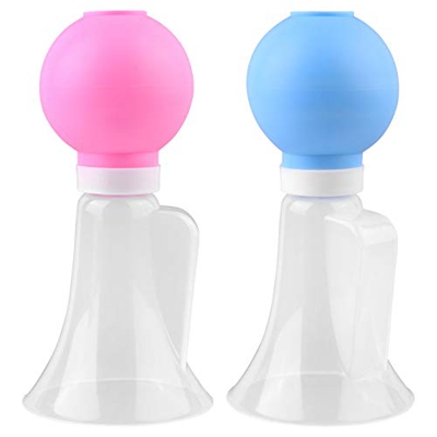 HEALLILY Tiralatte Manuale Tiralatte Pompa Del Latte Materno Aspirazione per Le Donne 2 Pezzi (Rosa + Blu)