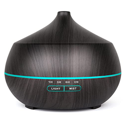 Diffusore di oli essenziali, umidificatore di aromi, 400 ml, a ultrasuoni, diffusore di aria elettrica, per aromaterapia, nebulizzatore, in legno, pro características