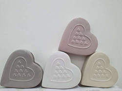 Umidificatore Cuore con Gancio 13 x 13 cm Set da 4 pezzi in Ceramica Linea Felicia. en oferta