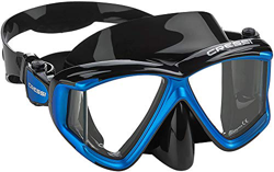 Cressi Liberty Quattro Mask - Maschera per Immersioni e Snorkeling con Vista Panoramica 4 Lenti in Vetro Temperato, Nero/Zaffiro precio