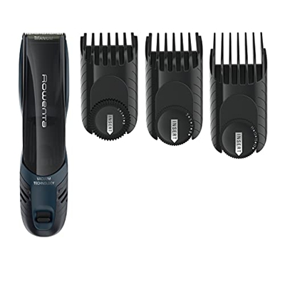 Rowenta TN9320 Airforce Ultimate Tagliacapelli, 17 Lunghezze Regolabili, Precisione a 1 mm, Aspira più del 99% dei Capelli, Lame Autoaffilanti, Mini R