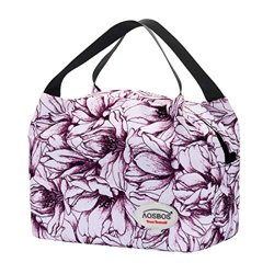 Aosbos Borsa Termica Pranzo per Donna Borse Frigo Pranzo Pasto Grande capacità per la a Scuola, Ufficio, Picnic, Motivo Floreale características