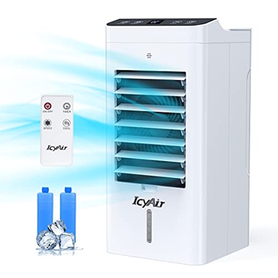 Condizionatore Portatile, 3 in 1 Raffreddatore d'aria con purificazione, Ventilatore, Umidificatore, 2 Velocità, 8m/s, Timer 1-12h, Evaporativo Portat