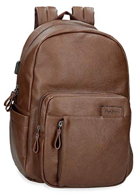 Pepe Jeans Wilton Zaino Porta Pc Marrone 32x44x15 cms finta pelle 15,6" 21.12L