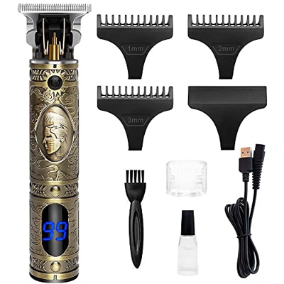 Tagliacapelli Elettrico Uomo Professionale, Afaneep Hair Trimmer Uomo con Display a LED, Ricaricabile Rasoio Elettrico Capelli, Tagliacapelli T-Blade 
