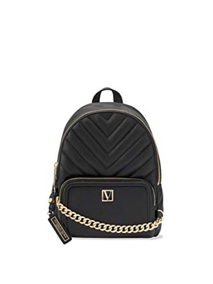 VS VictoriaSecret - Zaino piccolo con trapuntatura a V, colore: Nero