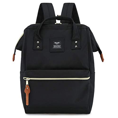 Himawari, zaino da viaggio per computer portatile, grande borsa per pannolini, zaino da scuola per donne e uomini (9001-nero)