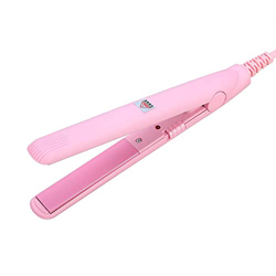 Mini piastra per capelli portatile 2 in 1 uso multifunzionale Piastra Beauty Flat Iron Riscaldamento Bigodino ,Viola UE 110 V-240 V (Rosa) precio