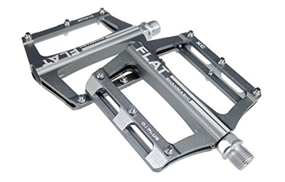 FrontStep Pedali Antiscivolo in Alluminio Pedali per Bicicletta Facili per MTB/Pedale Mountain Bike/Pedale BMX con Perno in Acciaio CR-Mo (Grigio)
