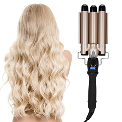 Piastra per capelli a 3 tubi in ferro Big Wave, ferro arricciacapelli professionale, LCD Magic Wand Hair Waver Ferro arricciacapelli Ferro Capelli ond precio