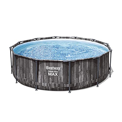 Bestway Steel PRO Max da 366x100 cm Piscina Fuori Terra Solo Struttura, in Legno Grigio