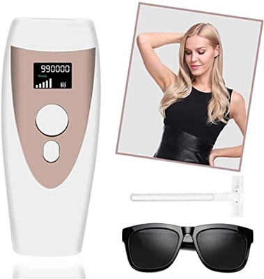 Depilazione laser YUKE per donne e uomini, macchina per la depilazione laser indolore permanente per viso, ascelle, gambe, braccia, bikini (platino)