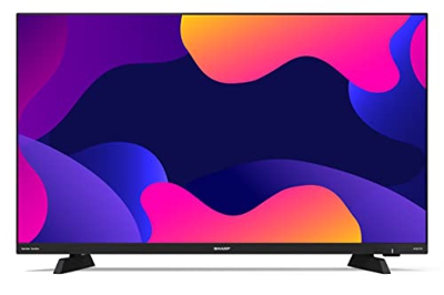 Sharp Aquos 32DC6E 32" Smart TV Frameless HD Ready LED TV, Wi-Fi, DVB-T2/S2, 1366 x 768 Pixels, Nero, suono Harman Kardon, 3xHDMI 2xUSB, 2021 [Classe 