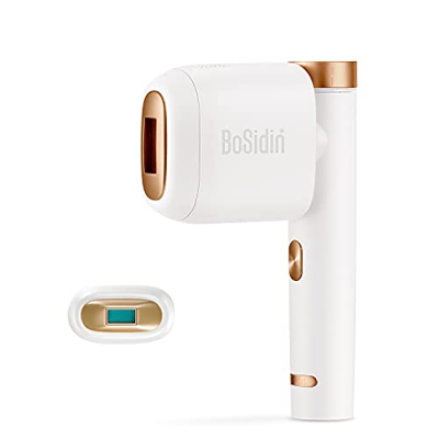 BoSidin Epilatore a luce pulsata IPL Dispositivo per Depilazione indolore permanente con funzione di raffreddamento per corpo, viso, zona bikini (Bian