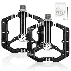 BRGOOD Pedali Bici, Pedali Flat MTB, Pedali MTB in Alluminio Anti-Slittamento, 3 Cuscinetti Sigillati Pedale da Ciclismo 9/16",Ultraleggeri Pedali da  características