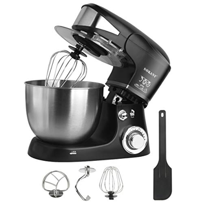 Impastatrice Mixer Sinbide-Robot da Cucina Grandi per Pane, Pizza, Dolci e Pasticceria, 6 Velocità, con Ciotola in Acciaio Inossidabile da 5 Litri e S