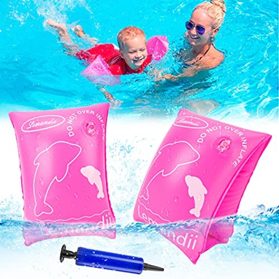 Braccioli Bambini, Braccioli per Piscina per Nuotare Giocattoli Galleggianti con Pompa Manuale per età 2-5 Anni…