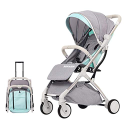 SONARIN Passeggino Leggero,Struttura Bianca, Passeggino Compatto,Pieghevole con una mano,imbragatura a cinque punti,ideale per aeroplano,con accessori características