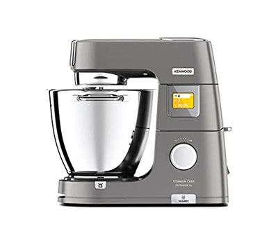 KENWOOD KWL90.124SI Titanium Chef Patissier XL - Robot da cucina con bilancia e funzione termica, 1400 Watt, colore: Argento