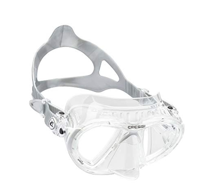 Cressi Nano, Maschera Subacquea Professionale Unisex – Adulto, Trasparente Crystal/Bianco