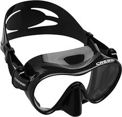 Cressi F1 subacqueo e Snorkeling Maschera Senza Cornice, Black - Black en oferta