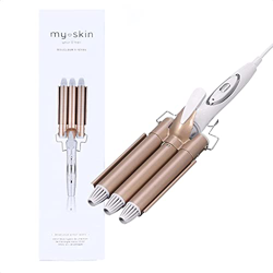 Ferro arricciacapelli wavy MySkin (170°C – 200°C) – Piastra capelli per arricciare i capelli – Piastra arricciacapelli a 3 tubi per capelli ricci - Pi en oferta